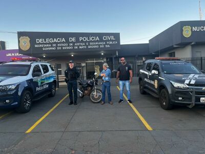Imagem da notícia Adolescente é apreendido por furtar moto em Costa Rica; veículo foi recuperado